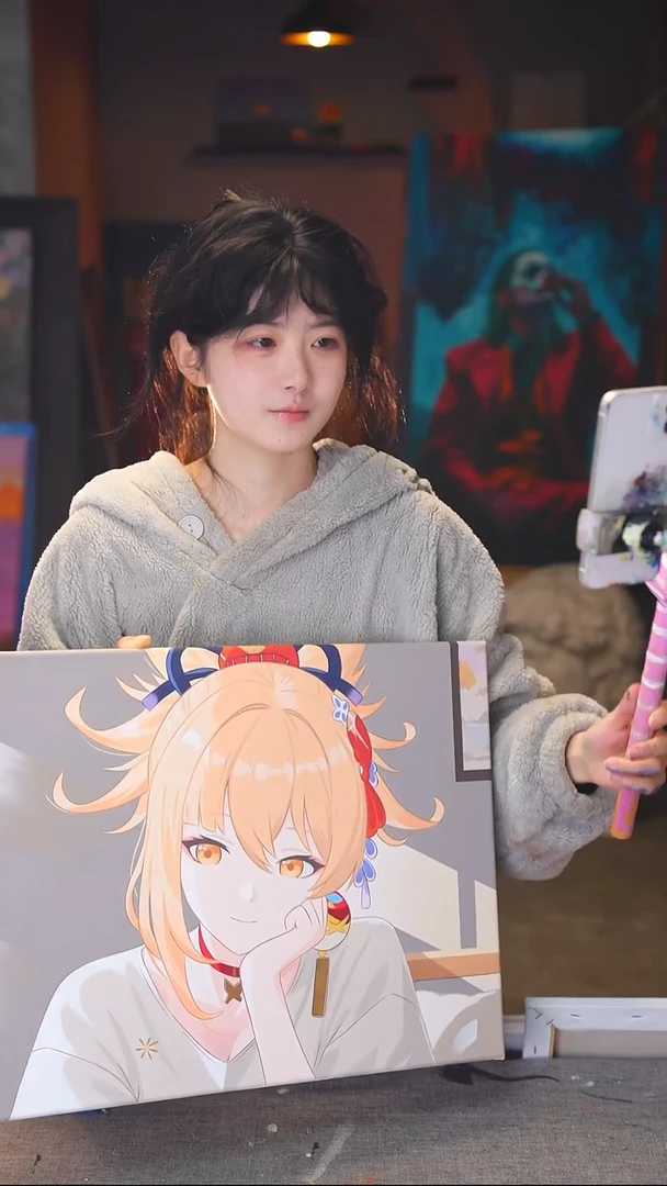 油画新*·肖宫丙烯画纯手绘