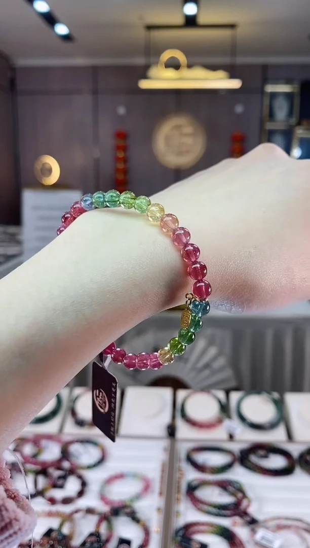 【闪购商品】碧玺收藏级单圈手串5mm+未镶嵌一物一证dan