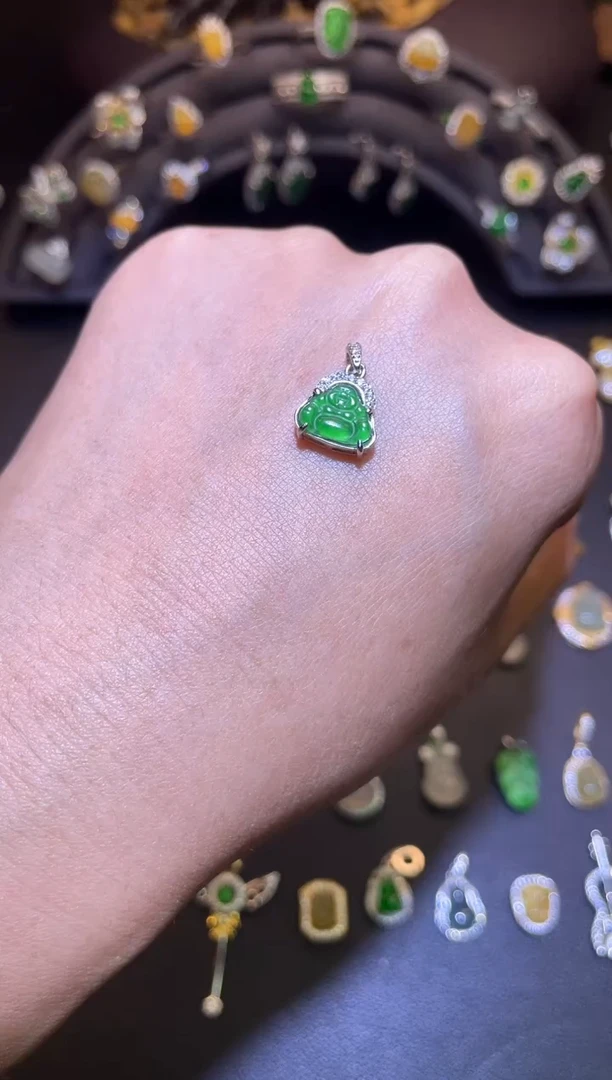 吊坠(不含链)银S925镶嵌翡翠1