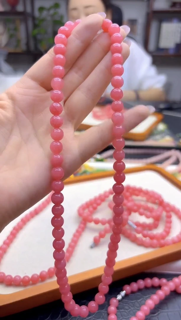 菱锰矿（红纹石）未镶嵌颈饰DIY款X614