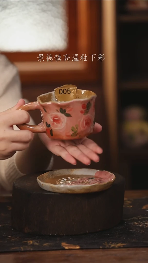 陶瓷景德镇高温釉下手绘陶瓷@L005@