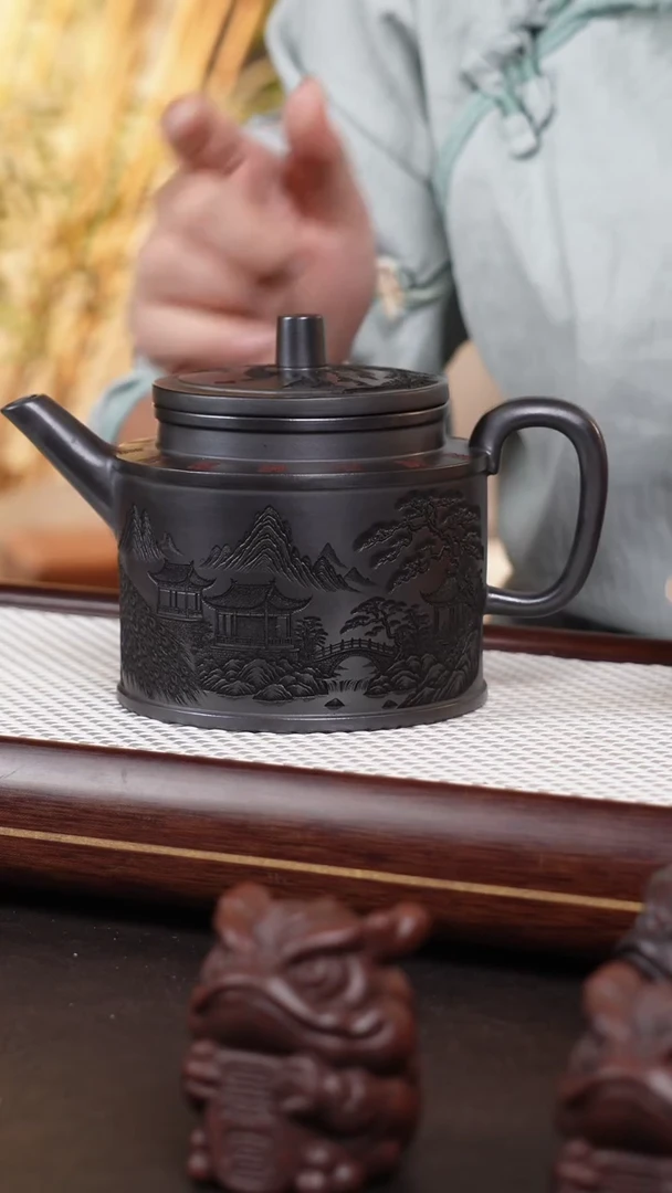 茶壶紫砂石黄金钟