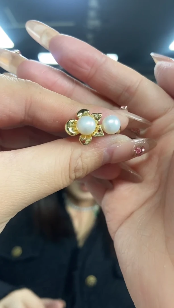 【闪购商品】淡水珍珠戒指未镶嵌多样性发其一颜色微差