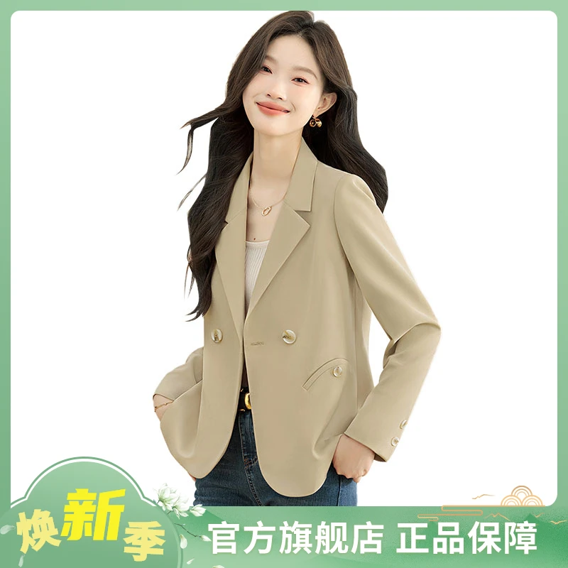 2025春装新款女装时尚休闲通勤长袖双排扣设计感西装S43R6848X