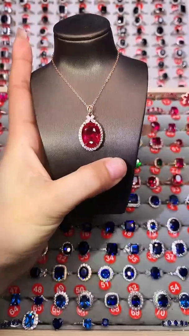 【闪购商品】红宝石吊坠(赠链)银S925镶嵌111111