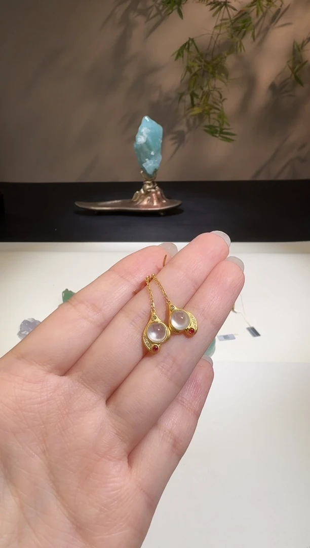 【闪购商品】翡翠耳饰18K金镶嵌【鑫鑫】