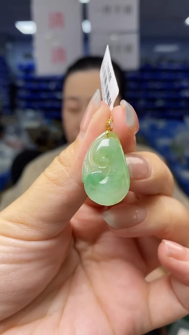 吊坠(不含链)18K金镶嵌翡翠G10982