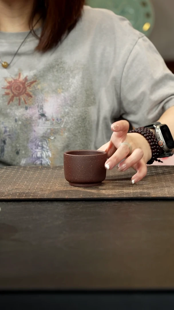 茶壶紫砂紫泥圆口杯80cc
