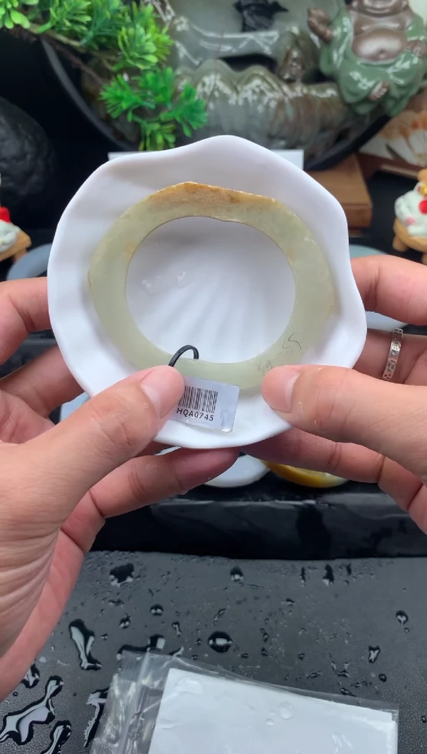 未镶嵌手镯定制翡翠特色黄翡半山水55-63圈-5