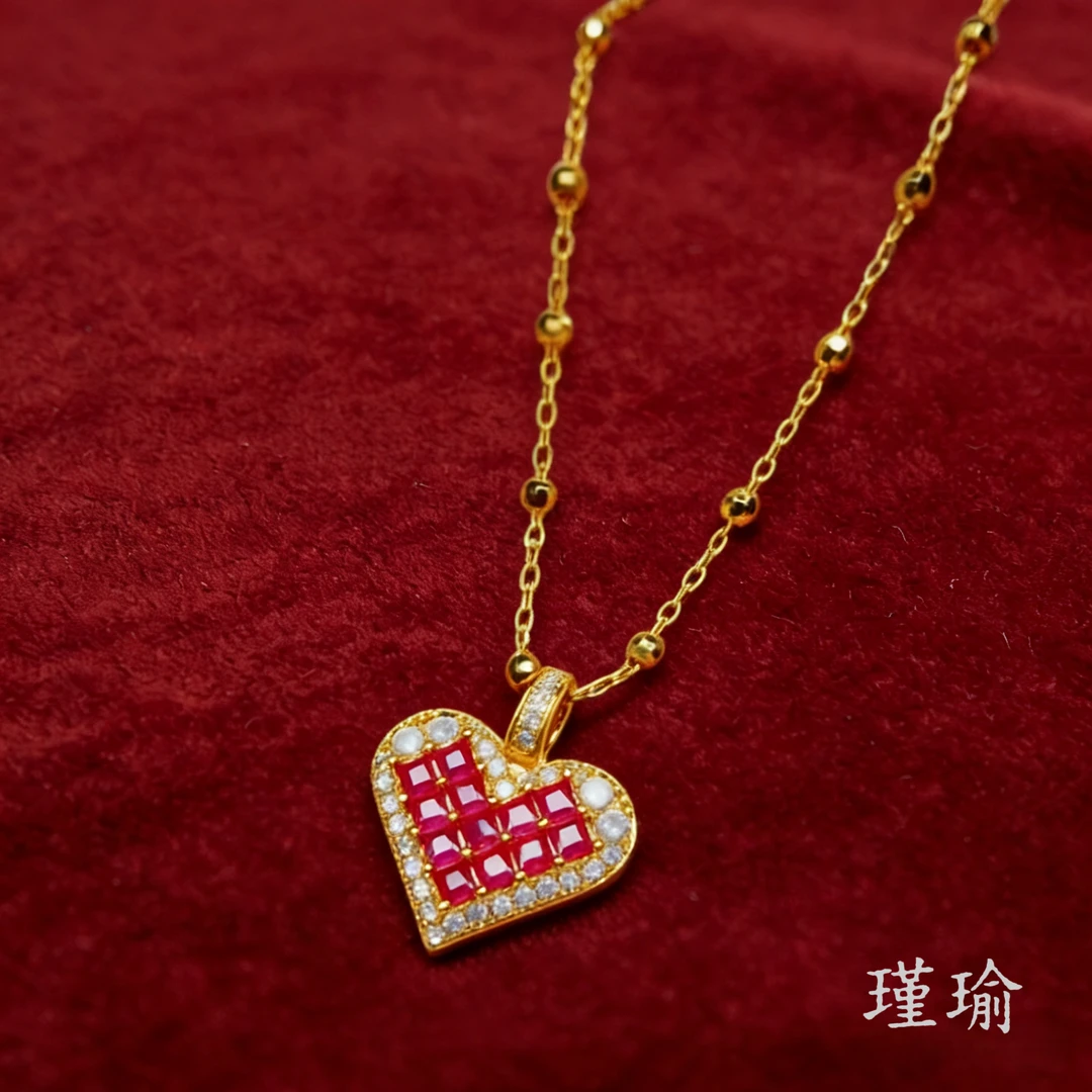 K04103经典黄色爱心项链多样性发货47961