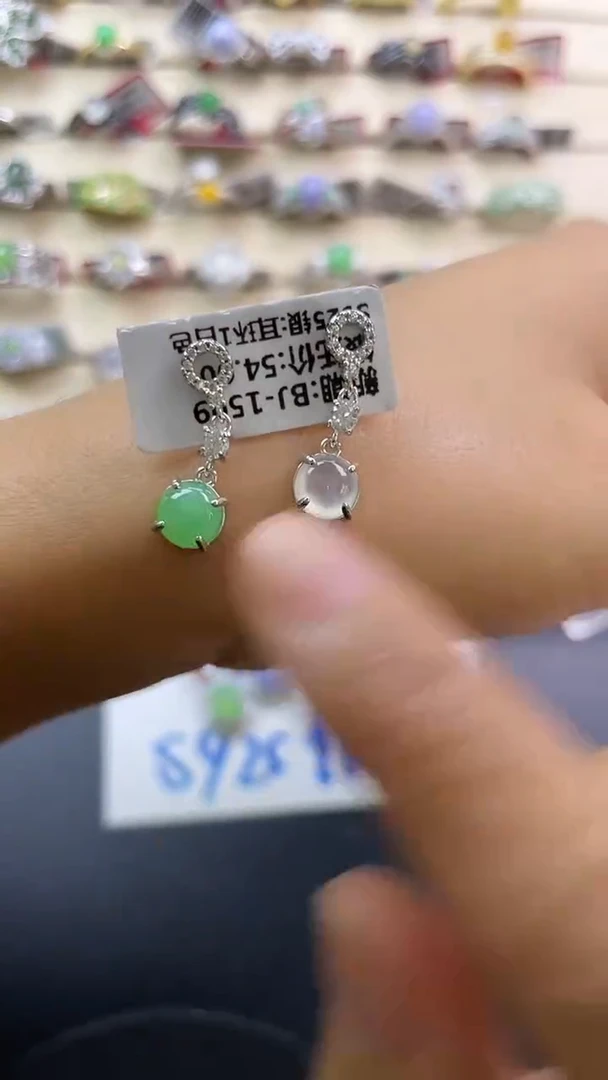 银S925镶嵌戒指翡翠翡翠 蛋面 银S925镶嵌