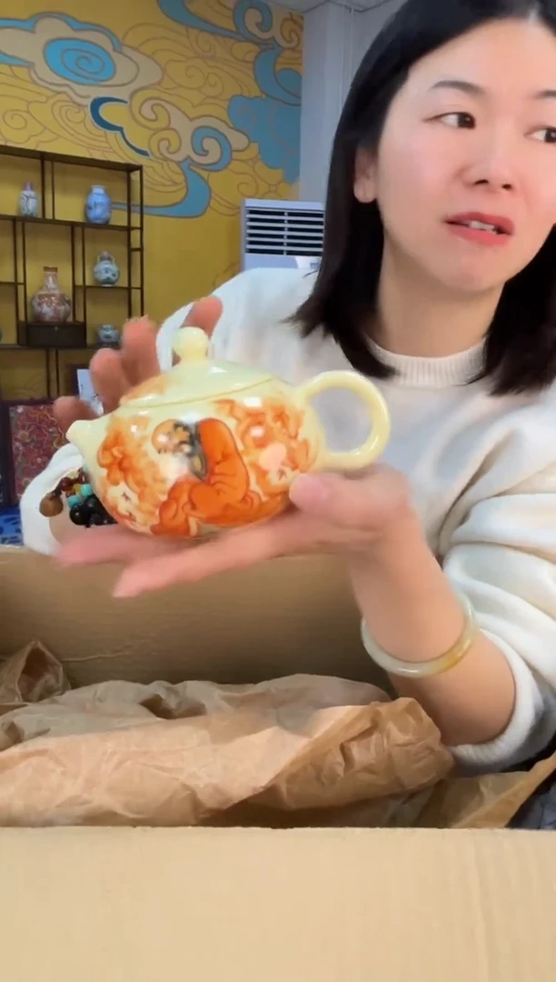 摆件瓷景德镇手绘壶