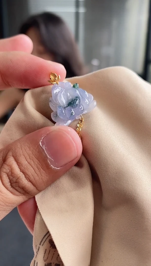 18K金镶嵌裸石翡翠天然A货翡翠