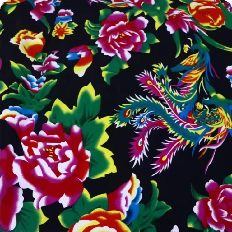 黑色全棉斜纹东破卡北大花面料