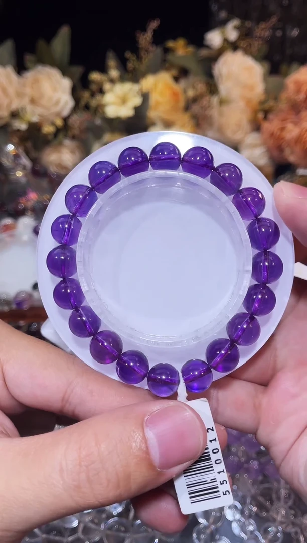 未镶嵌手链紫晶巴西紫水晶9m+