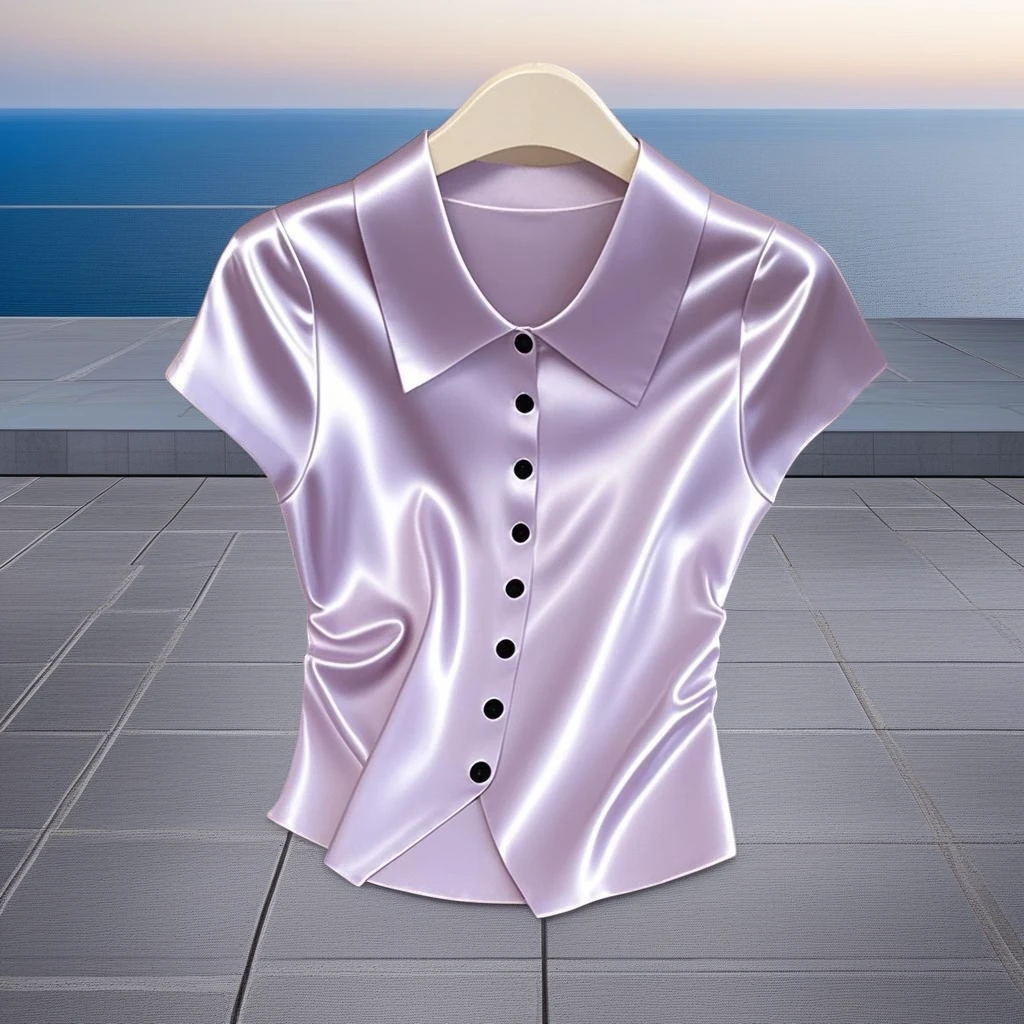 新款夏季时尚潮流百搭短袖T恤女超赞显气质衬衣绿色活力POLO领