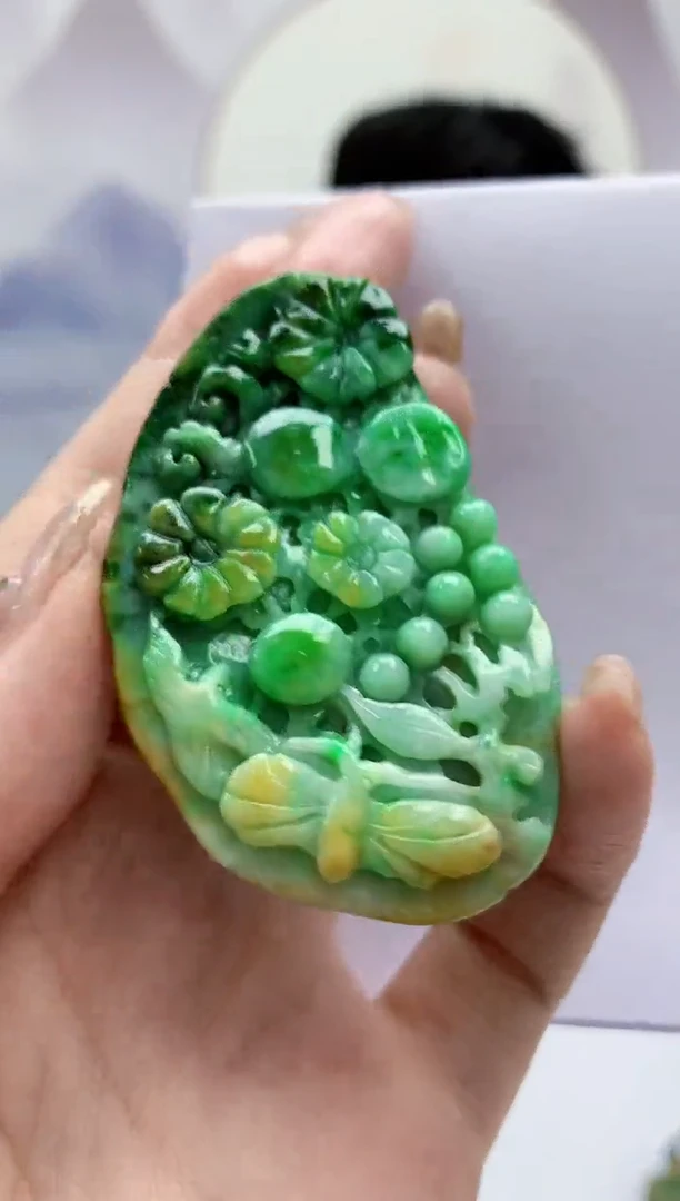 【闪购商品】定制翡翠未镶嵌5145jw-毛货挂件13