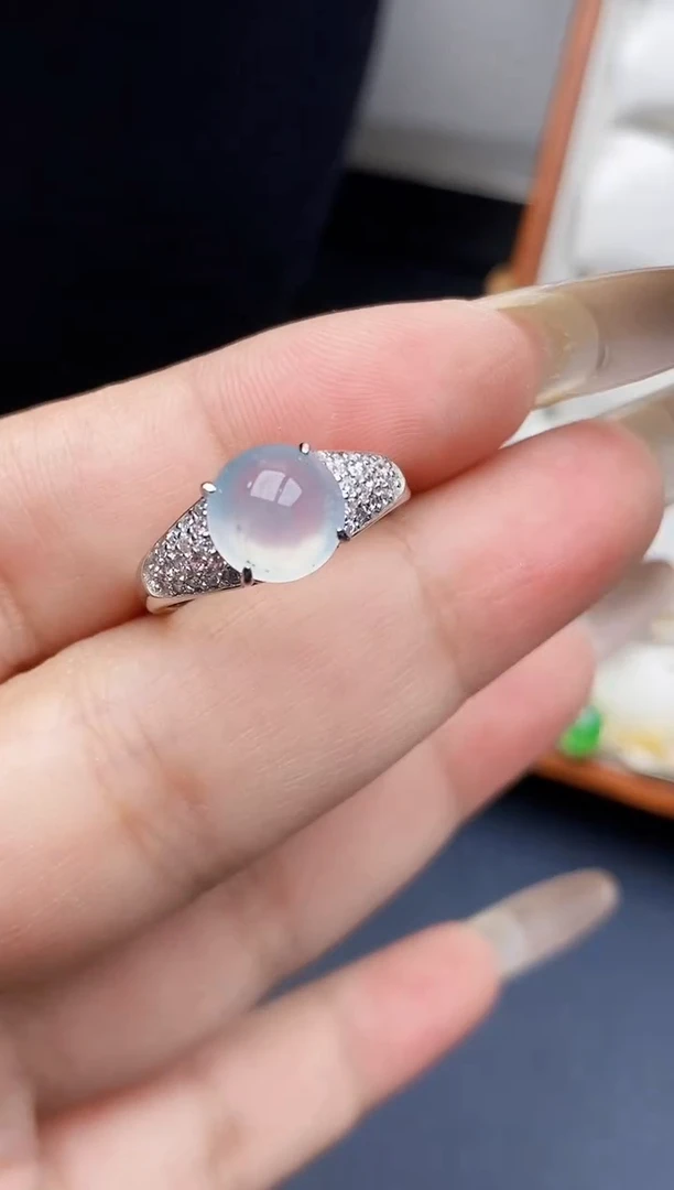 银S925镶嵌戒指翡翠2349