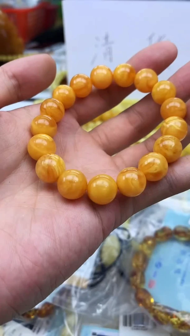 裸石蜜蜡未镶嵌手串卡12