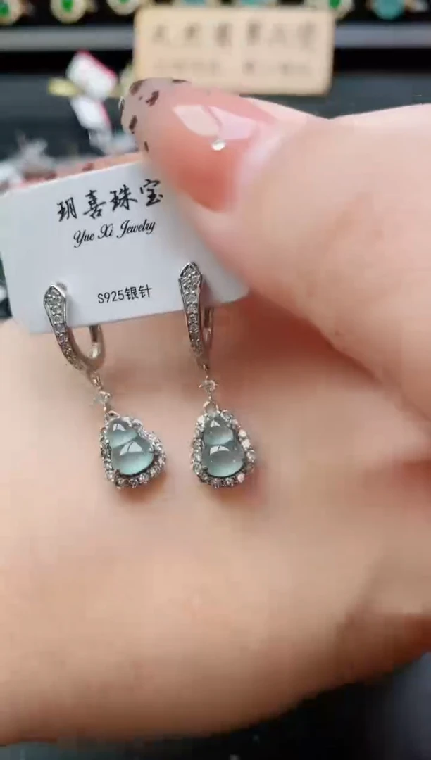 银S925镶嵌戒指翡翠1