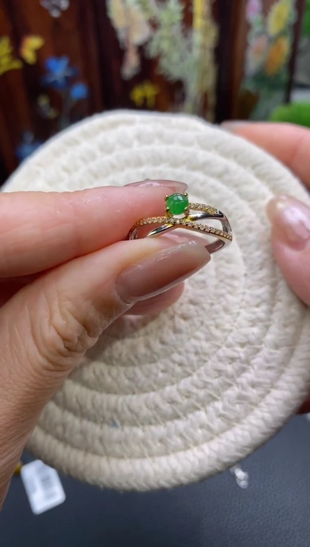 颈饰银S925镶嵌翡翠净货15549