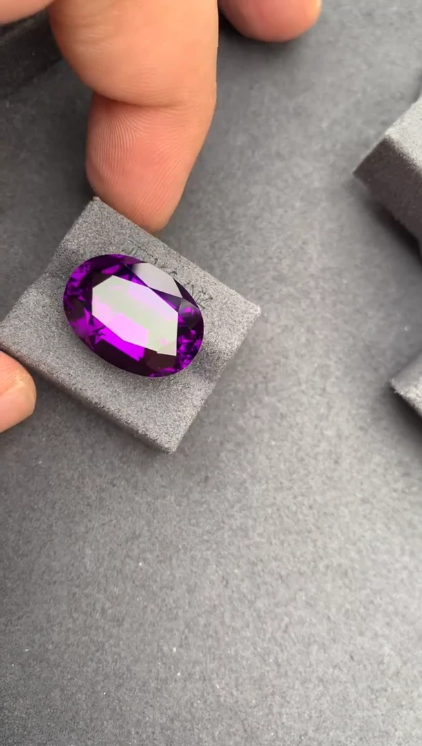 未镶嵌珠宝半成品紫晶17.6ct紫水晶  定制   AH