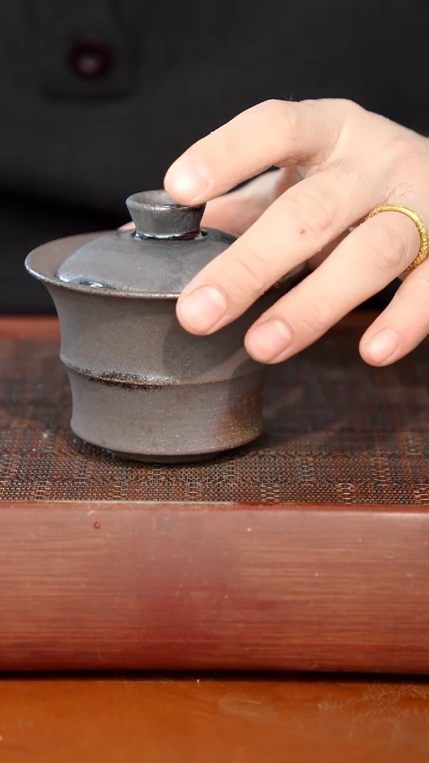 陶瓷奢瓷/瑞寅柴烧茶器（盖碗）395微瑕