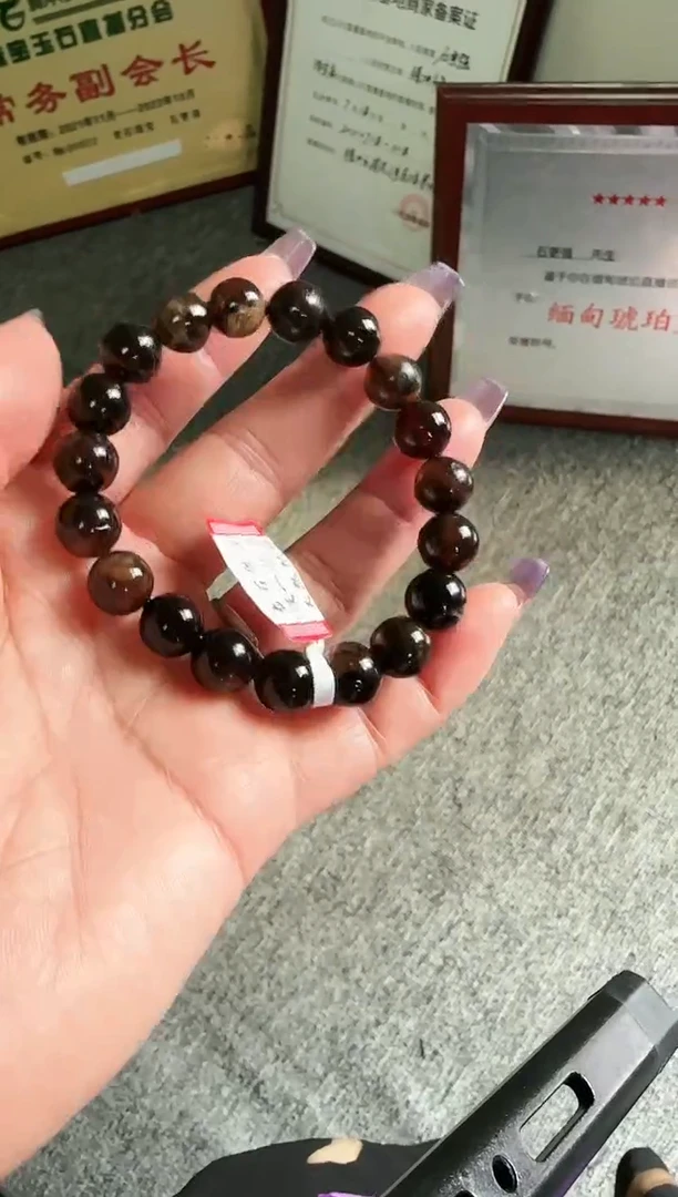 未镶嵌琥珀手链微瑕药珀手串10mm