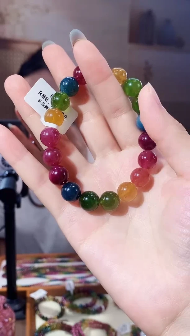 未镶嵌手链碧玺单圈颜色微差
