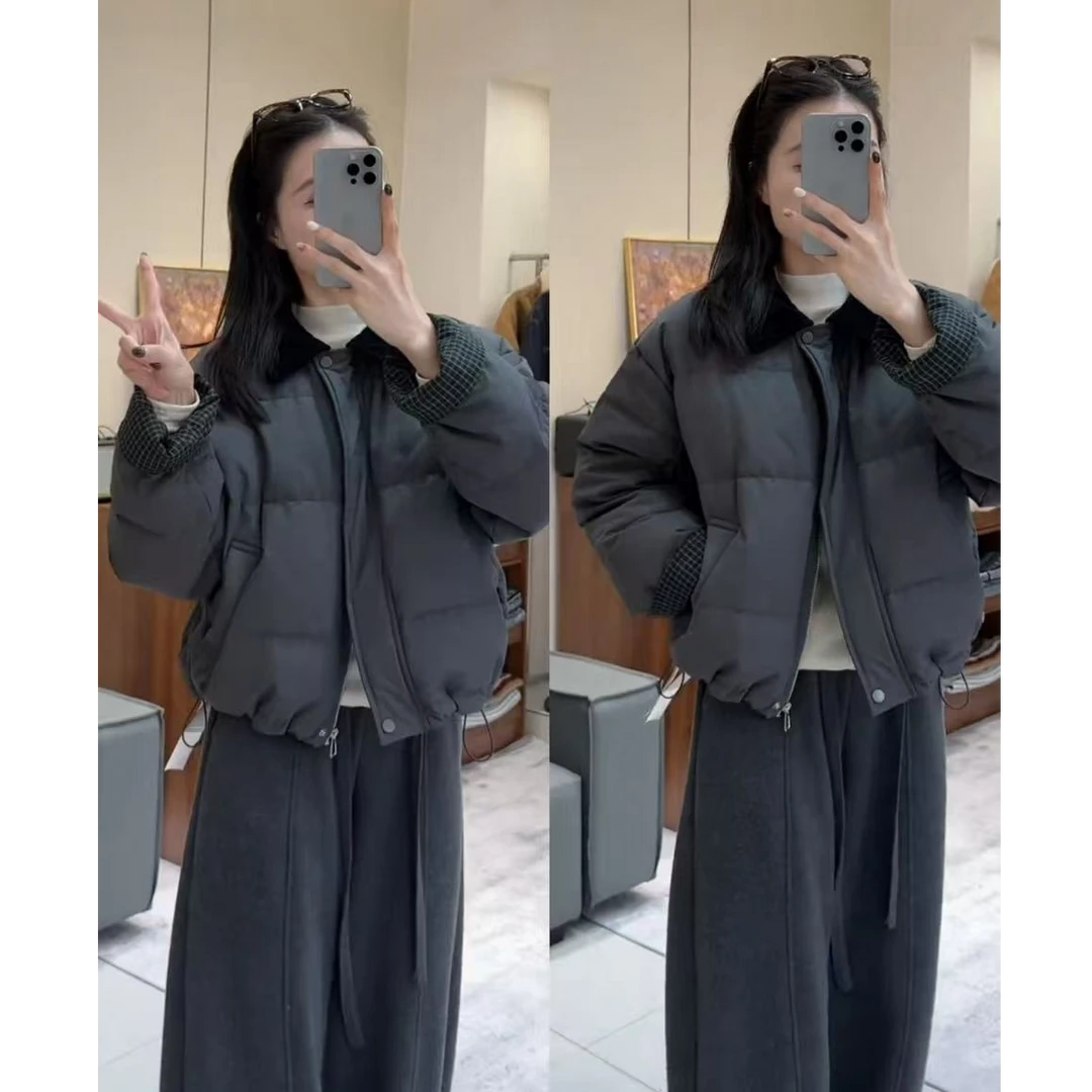 超火一整套2025秋冬新款时尚气质慵懒风百搭棉服外套裤子两件套