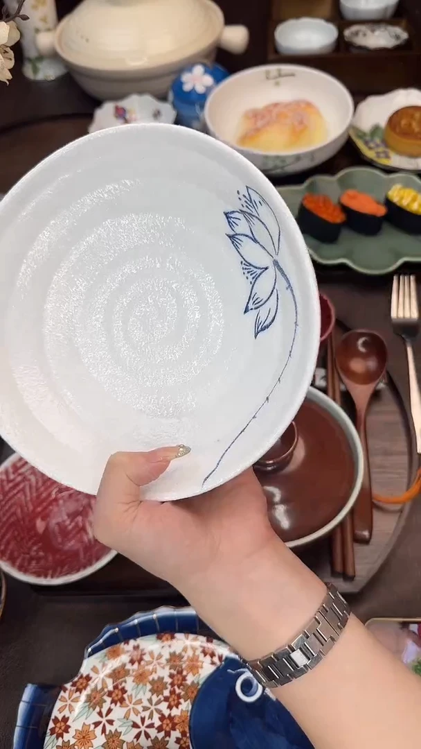 瓷111111雪莲盘