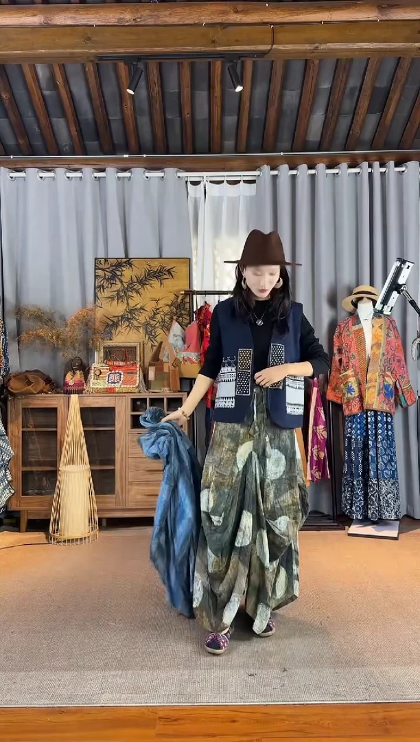 设计师款大地色泥染多穿裙