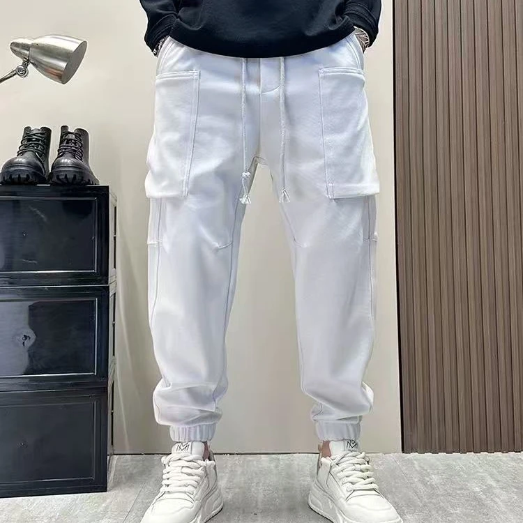 男士设计感透气软壳束脚工装裤2025夏季款帅气哈伦休闲裤6009