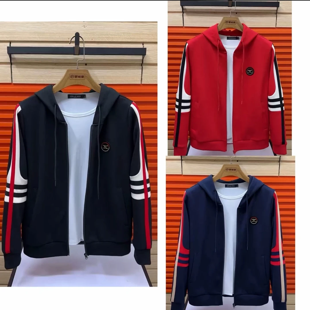 1-68春秋新款男士帽款休闲时尚减龄百搭夹克外套上衣