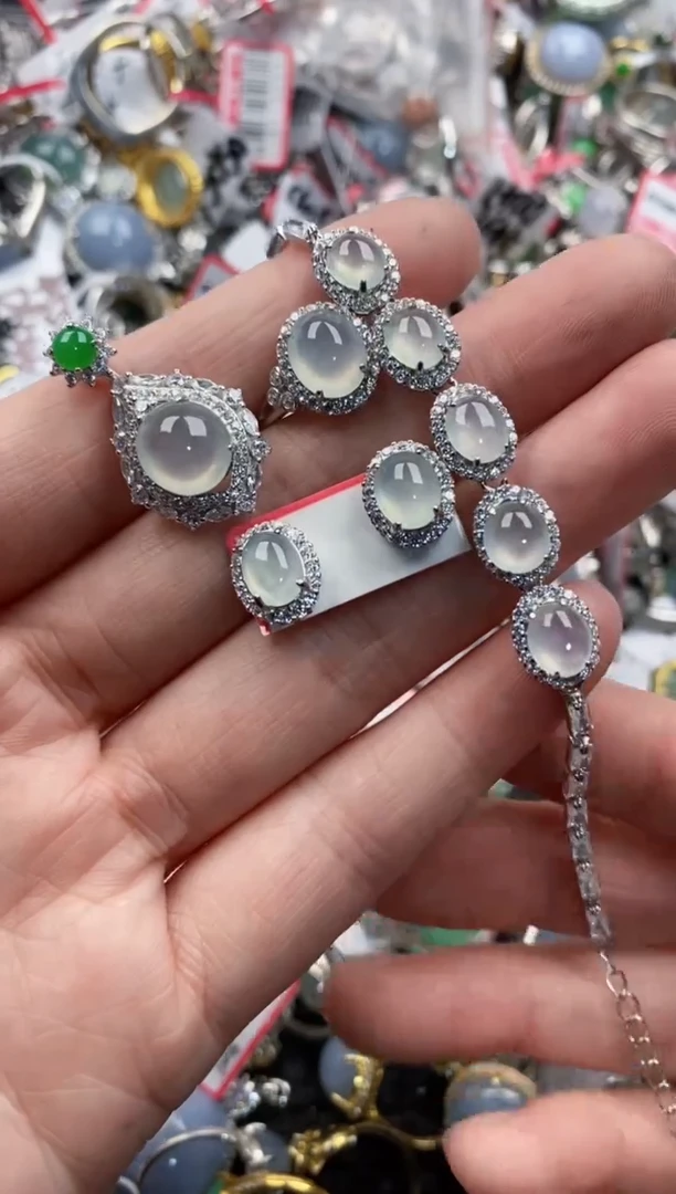 银S925镶嵌戒指翡翠4444----1