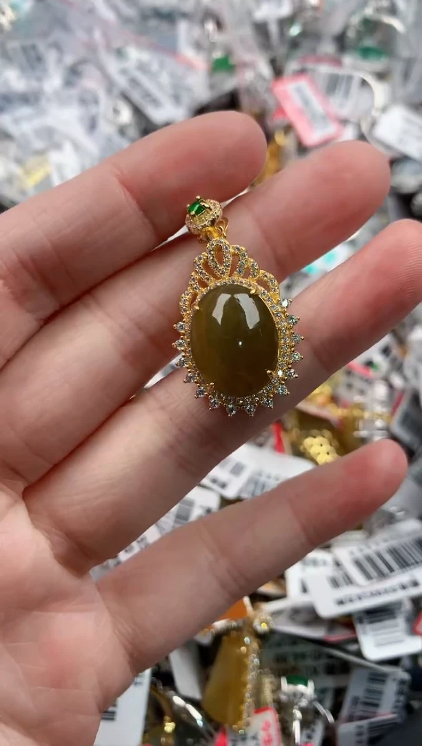 银S925镶嵌戒指翡翠999---8