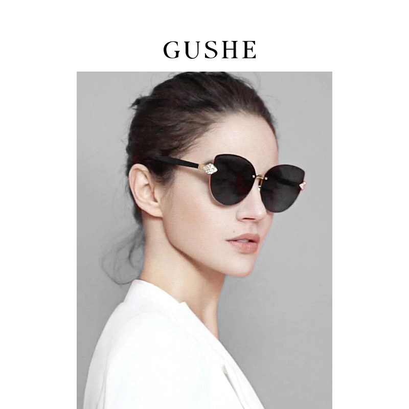 女士时尚猫眼偏光太阳镜开车驾驶太阳镜明星同款墨镜