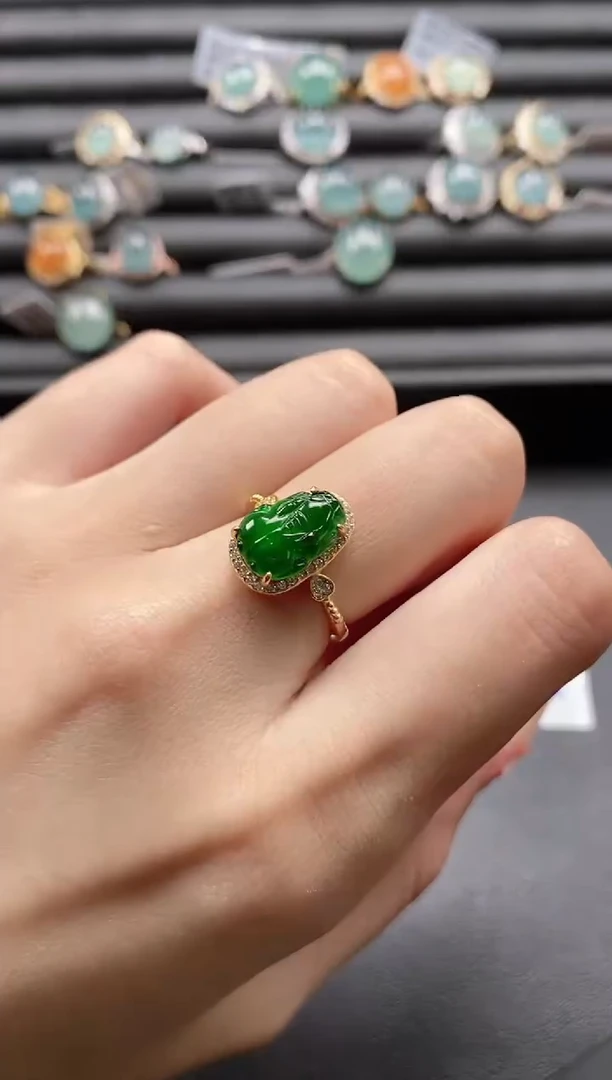 【闪购商品】翡翠戒指银S925镶嵌1111