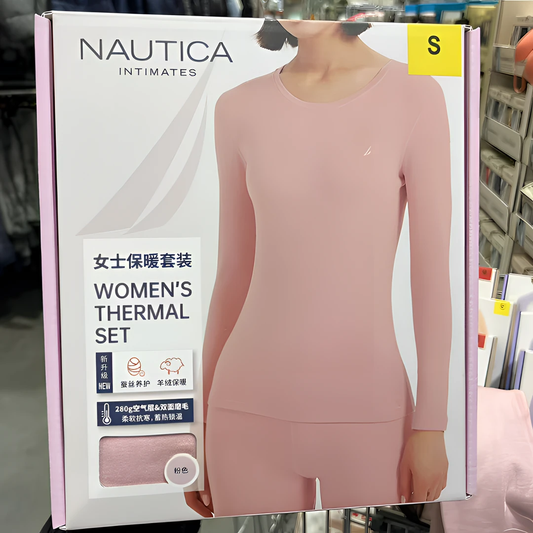 Costco代购nautica诺帝卡女士保暖内衣套装 羊绒蚕丝打底舒适养肤