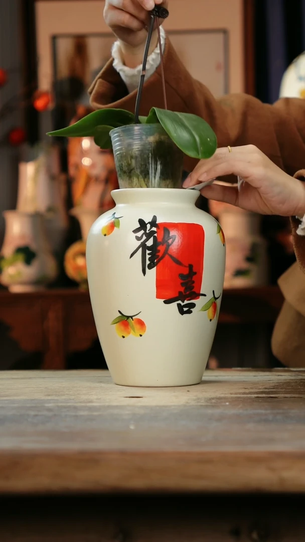 【闪购商品】瓷片景德镇纯手工釉下彩精品花瓶