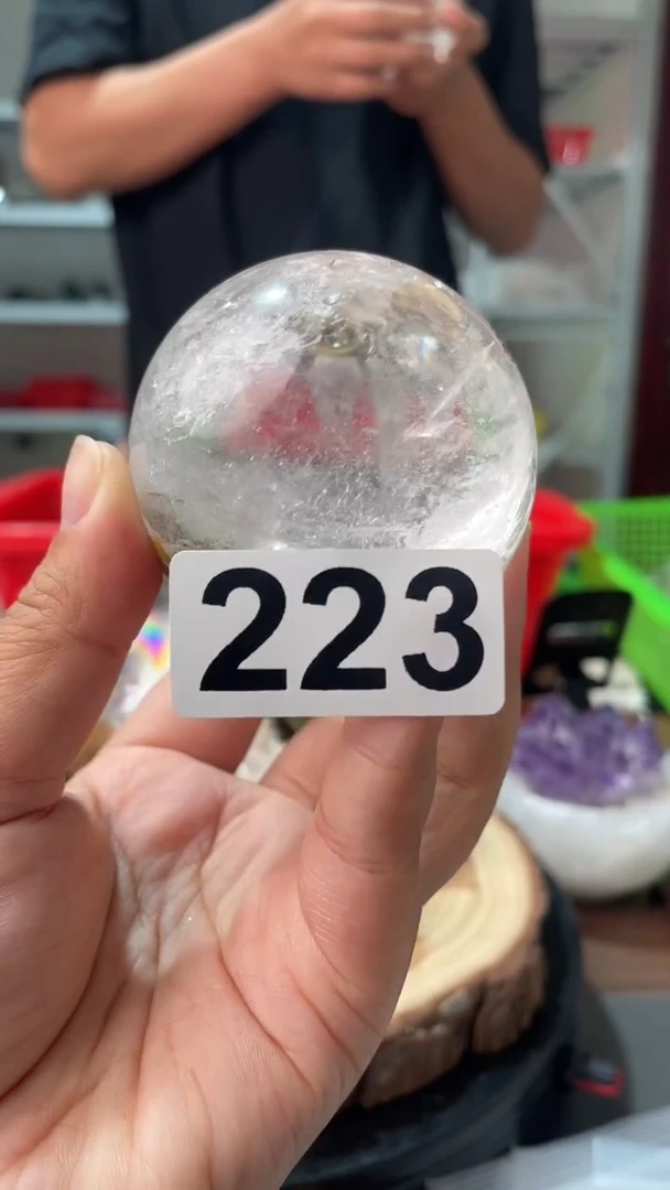 大型摆件（非配饰）未镶嵌水晶阿赛白水球 223