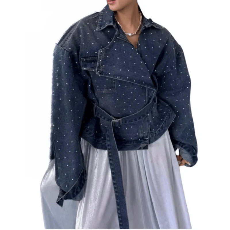 「主播推荐春季新款」5028款不规则牛仔外套