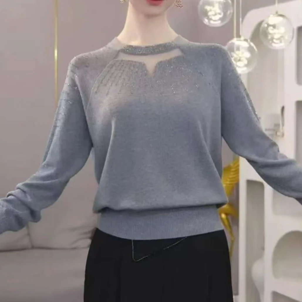 冬季时尚洋气高档针织小衫镂空妈妈潮流气质爆款潮流保暖显瘦毛衣