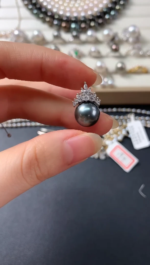 银S925镶嵌海水珍珠吊坠E7|299