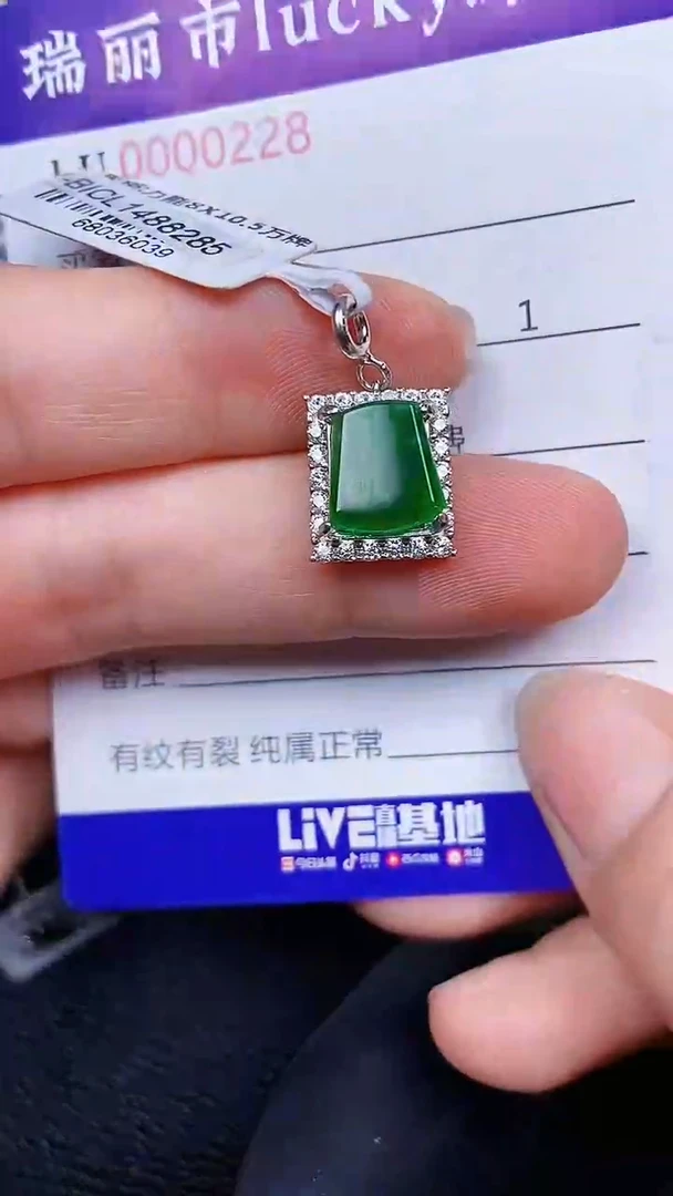 颈饰银S925镶嵌翡翠0228