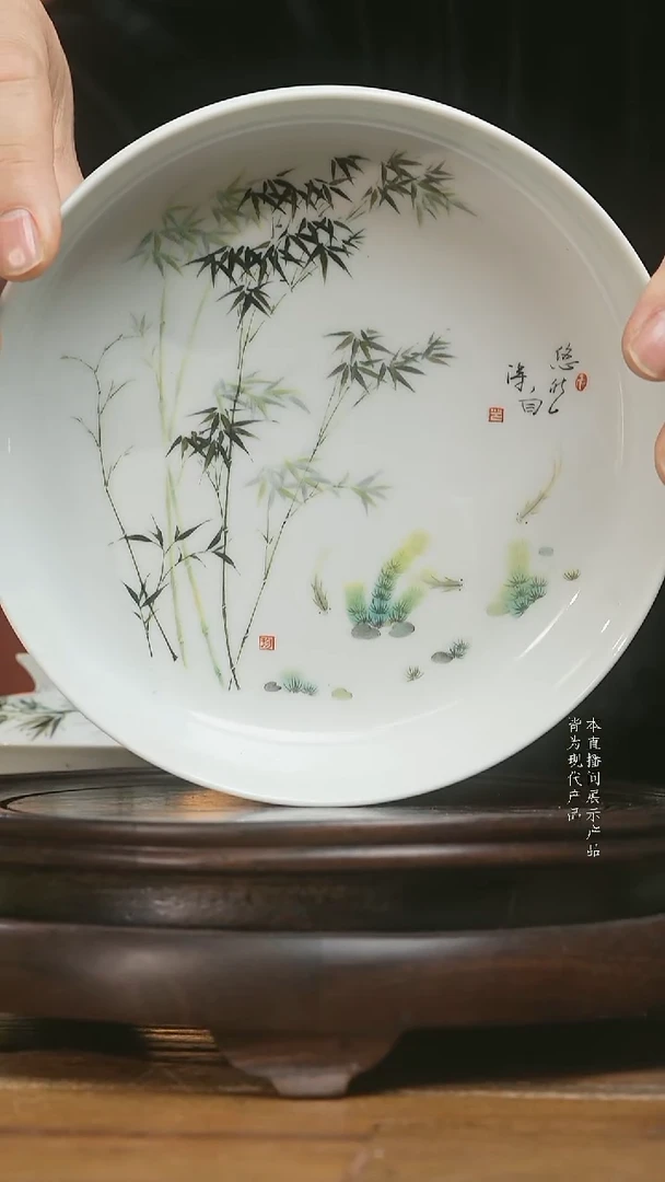 杯子陶瓷文人竹竹节壶承盘