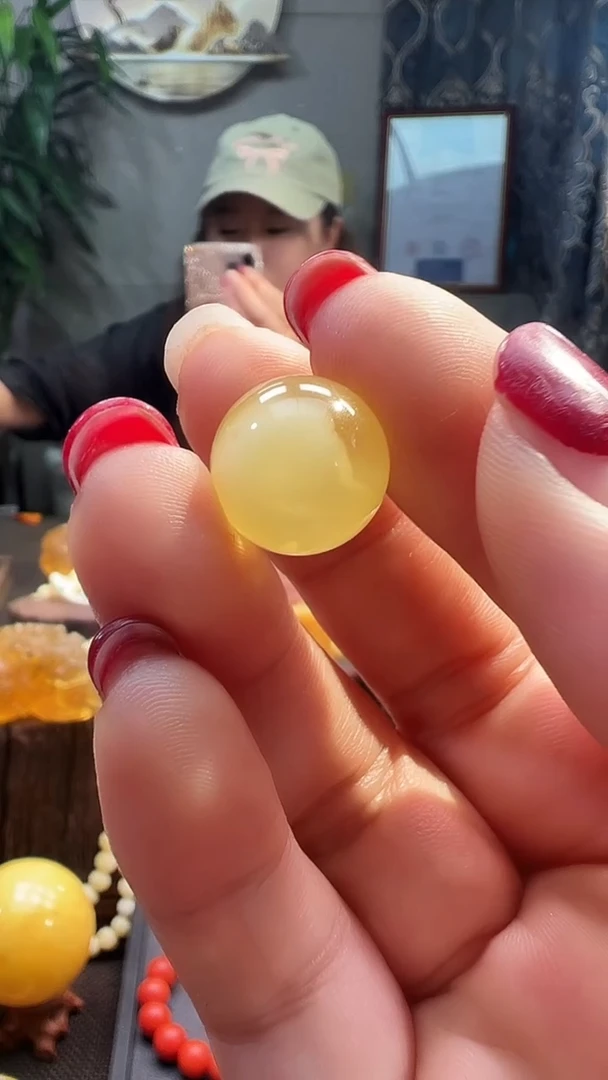 未镶嵌蜜蜡裸石呀*14+蜜蜡圆珠单颗