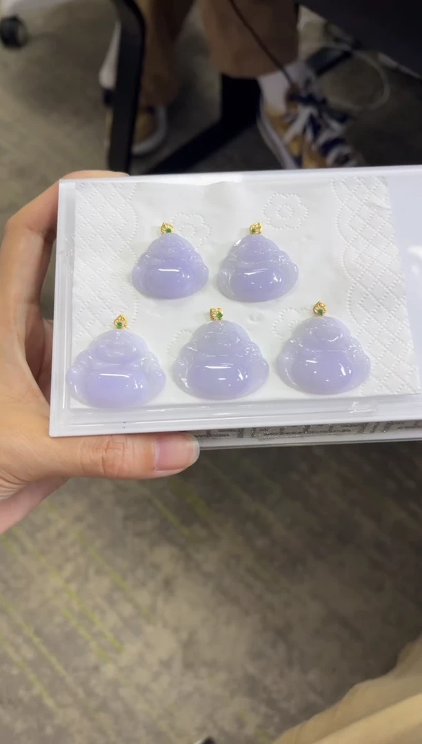 翡翠18K金镶嵌颈饰A327多样性发一件/配绳子