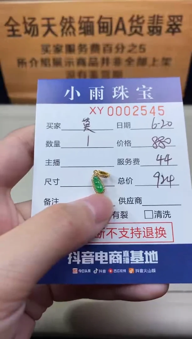 翡翠18K金镶嵌颈饰莫*豆子