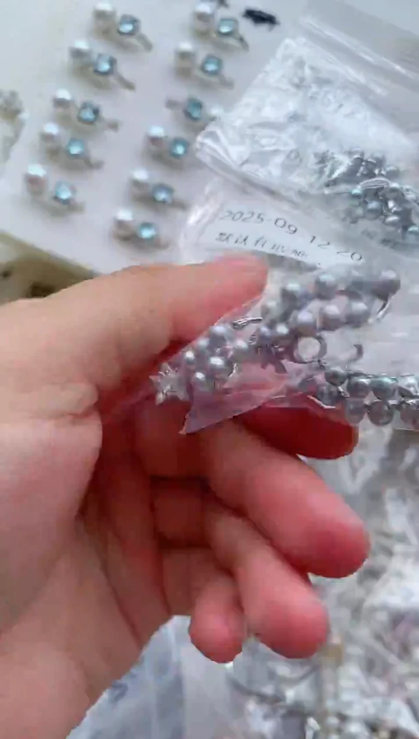 合金耳饰淡水珍珠多样性发其一，非无暇